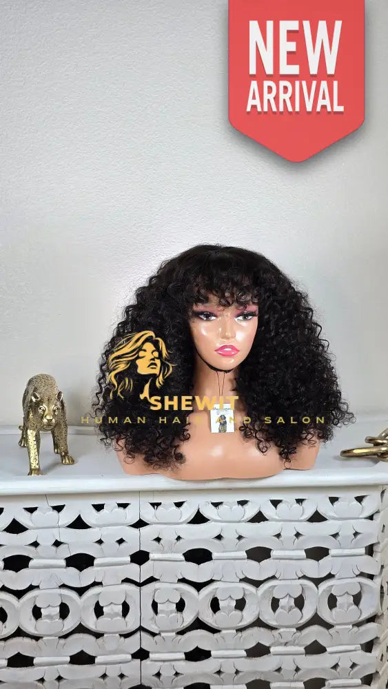 100 % human hair clouser deep wave bang cut