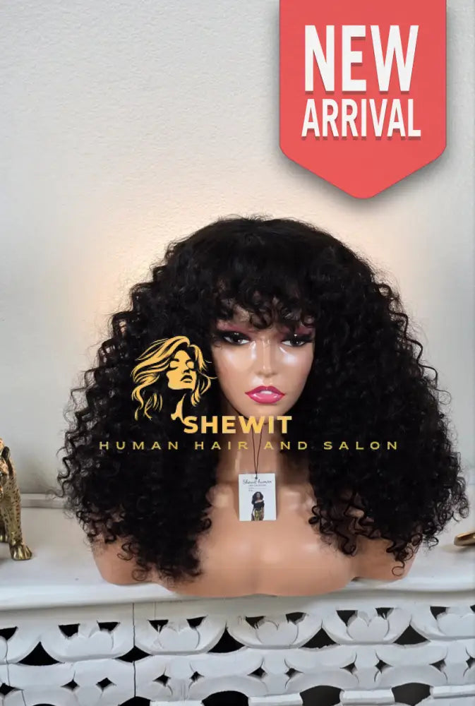 100 % human hair clouser deep wave bang cut