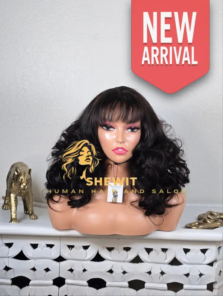 100% human hair lace clouser wig wave Bang cut