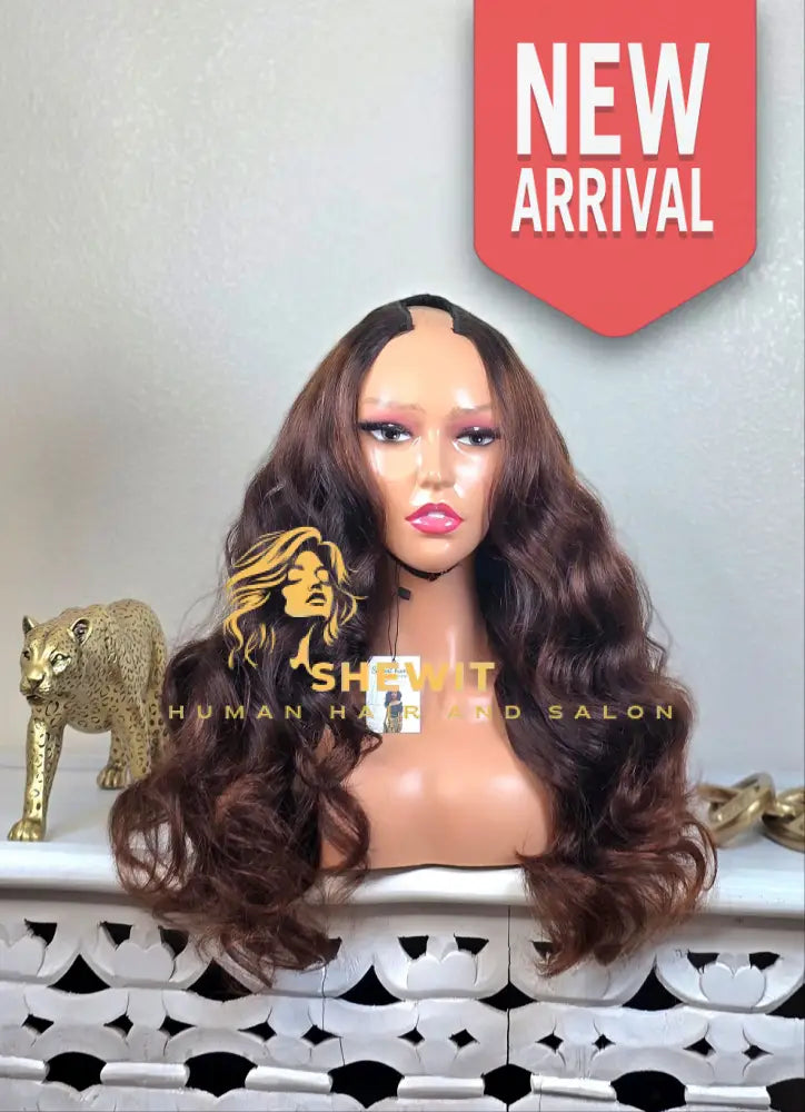 100% Human Hair upart wig light cinnamon body wave