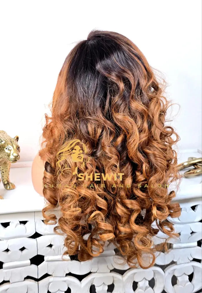 100% Human Hair lace clouser wig ombre