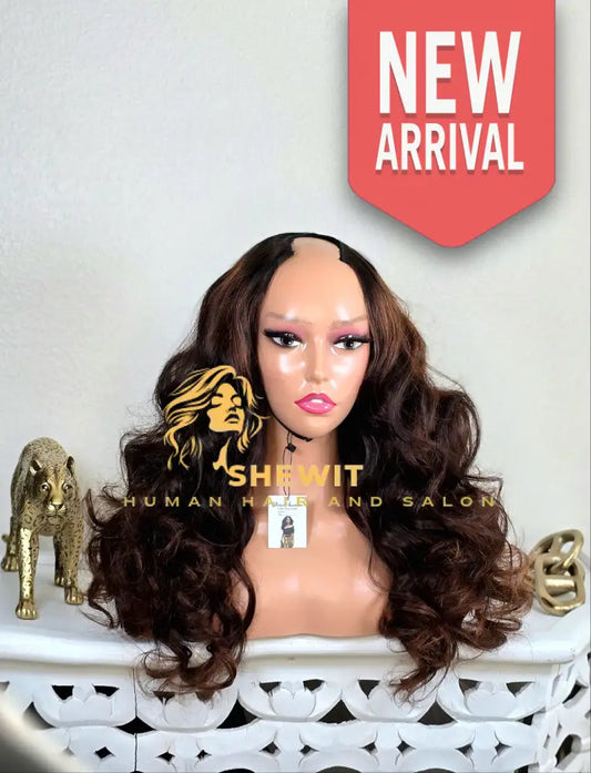 100% Human Hair upart wig light cinnamon body wave