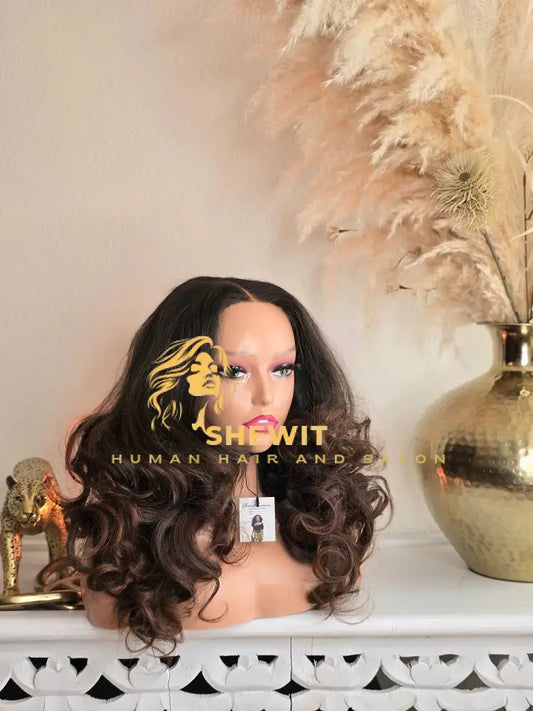 Closure Wig | Light Brown Ombre and Honey Gold Mix