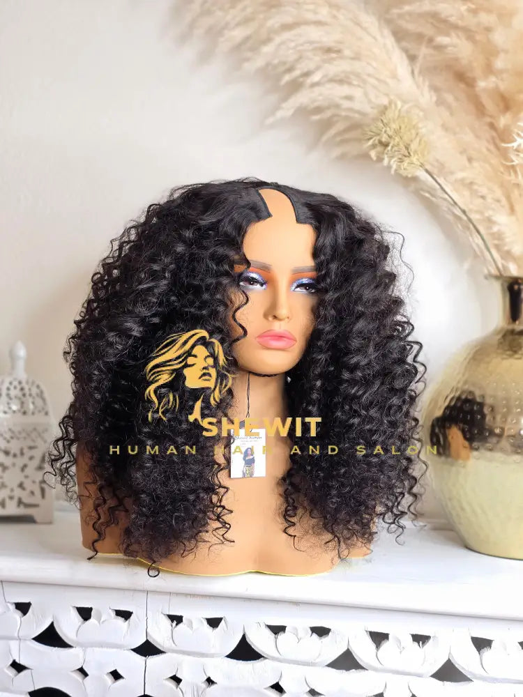 Middle Part | Deep Curly | Natural Black
