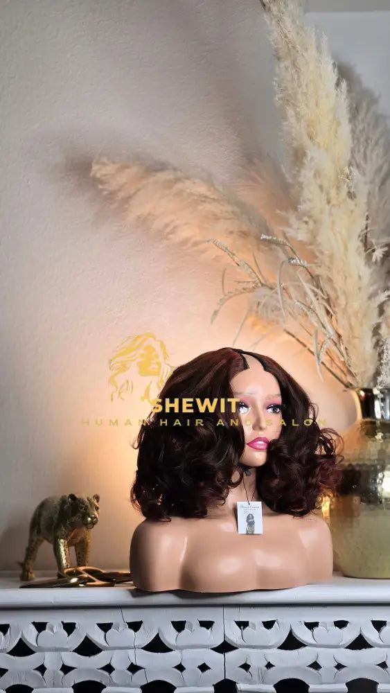 U Part Wig | Burgundy and Brown