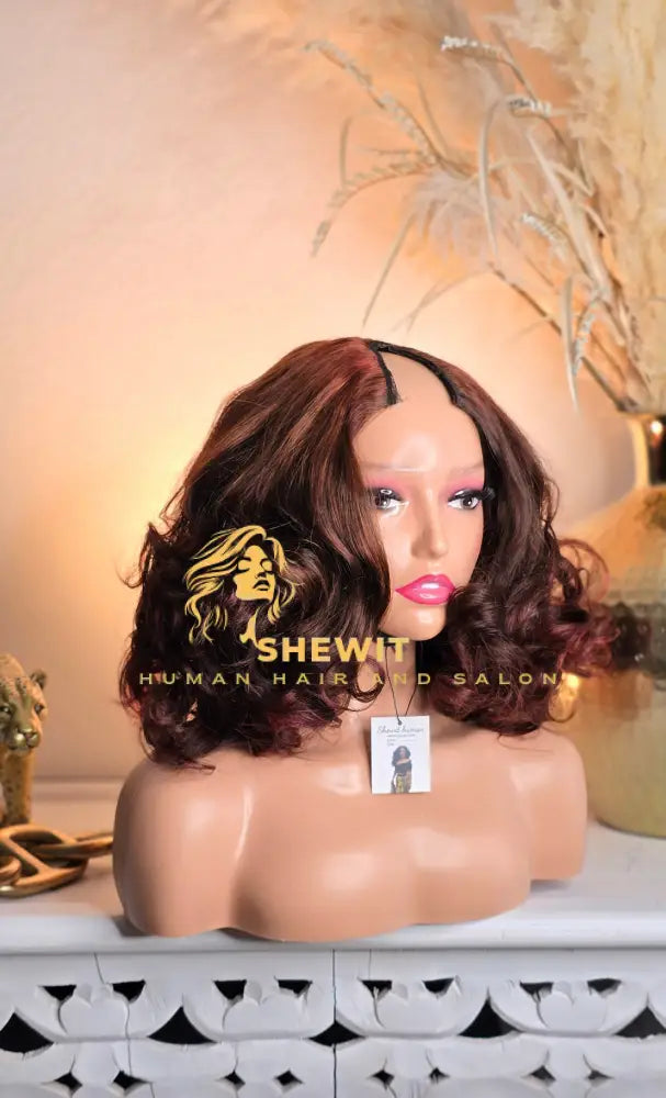 U Part Wig | Burgundy and Brown
